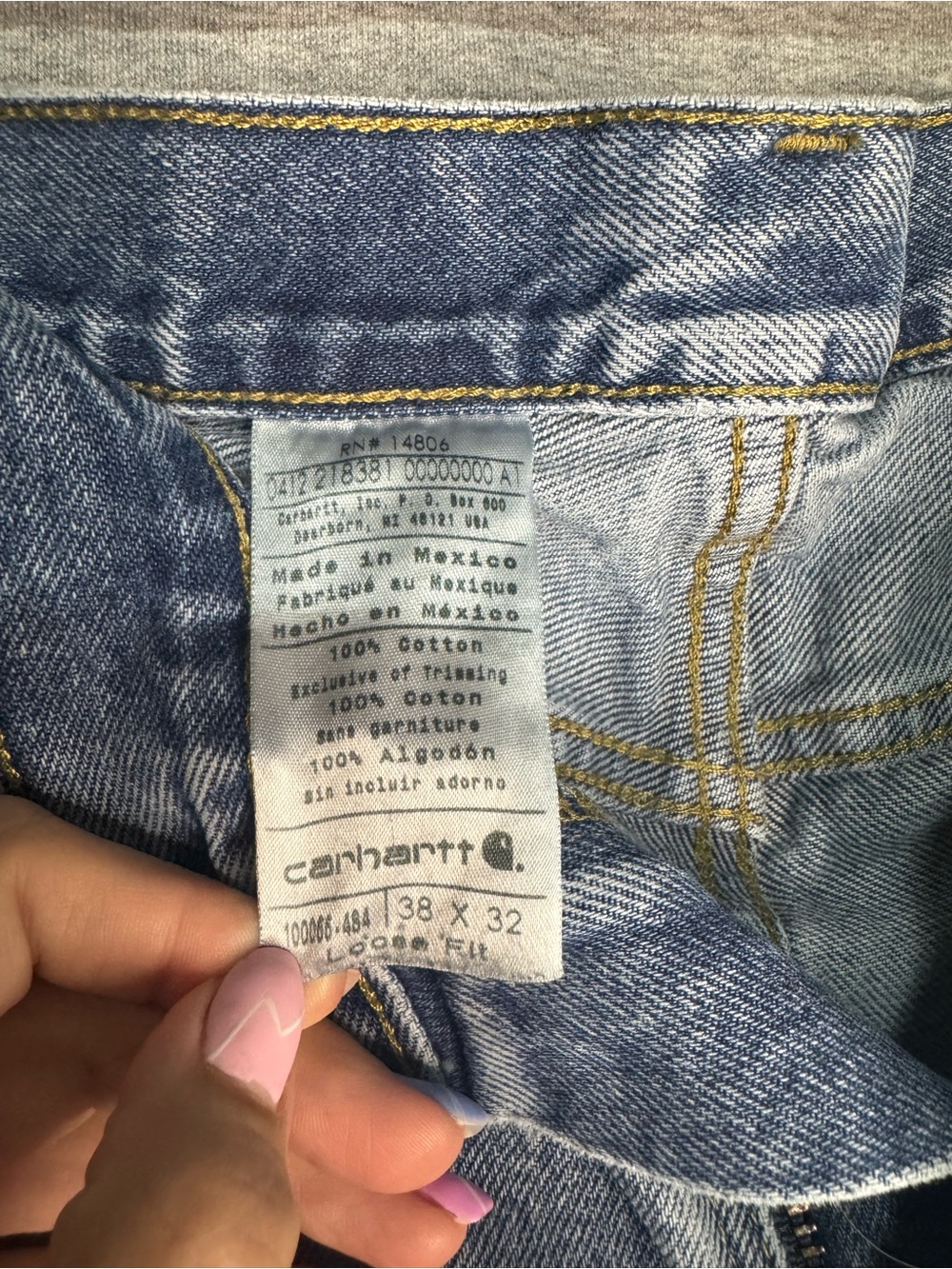 CARHARTT Relaxed Fit Denim Jeans 38X32 Rugged Flex Straight Leg 14806 - Picture 6 of 6